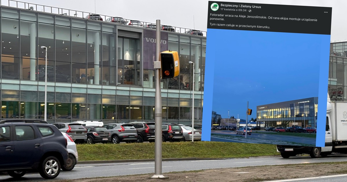 Fotoradar TraffiStar SR390 ustawiony w Al. Jerozolimskich ponownie działa