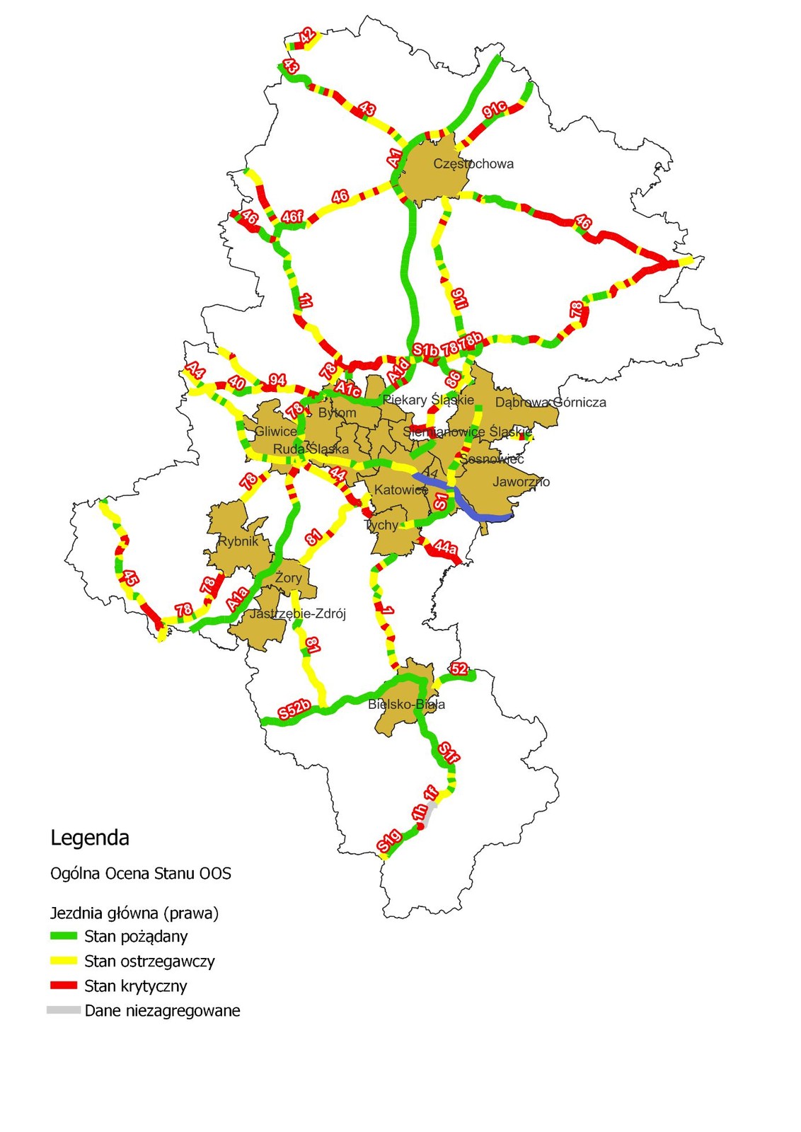 Stan dróg w Polsce - woj.śląskie