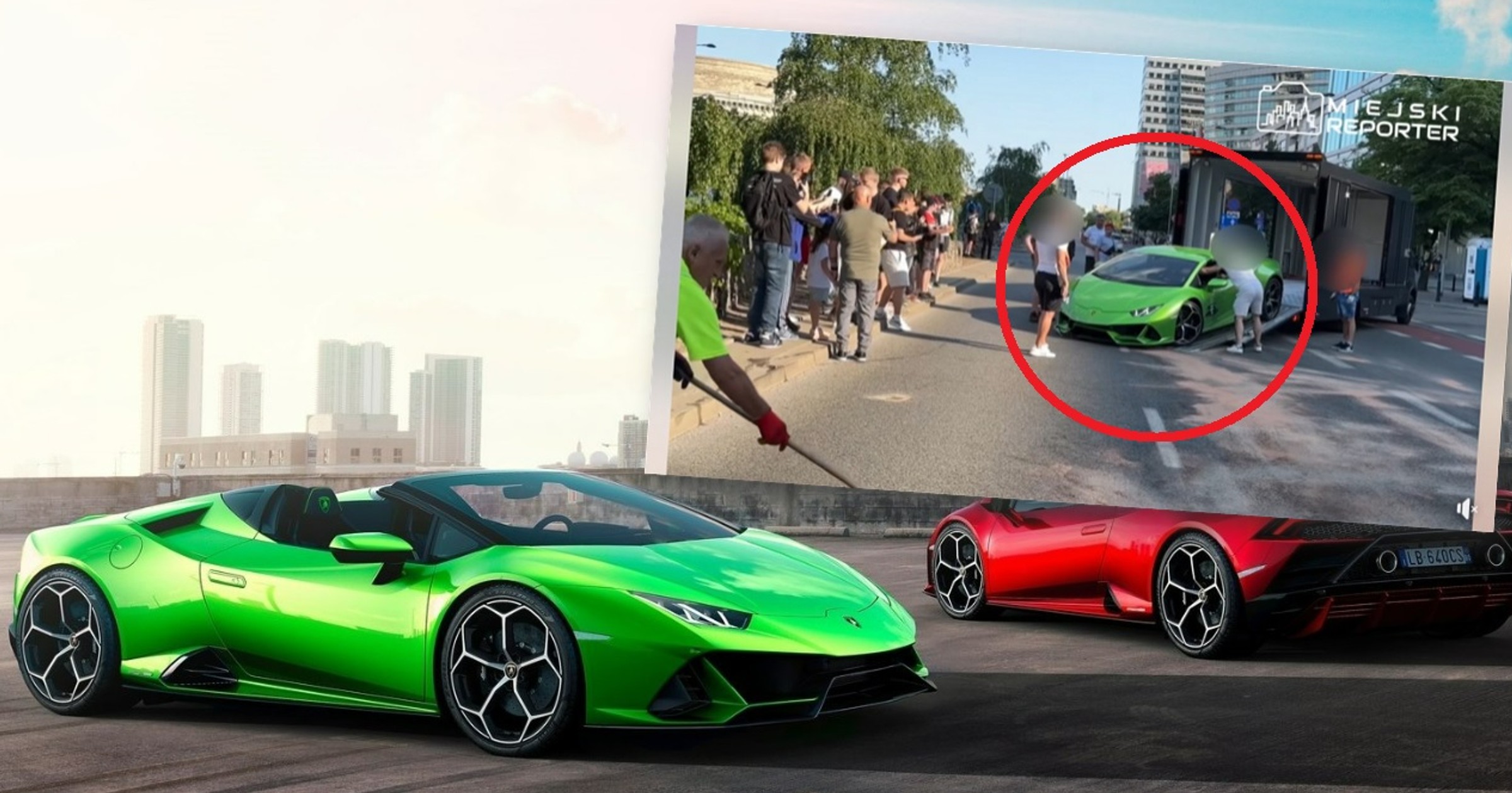 Kierowca rozbił Lamborghini Huracan Evo w centrum Warszawy