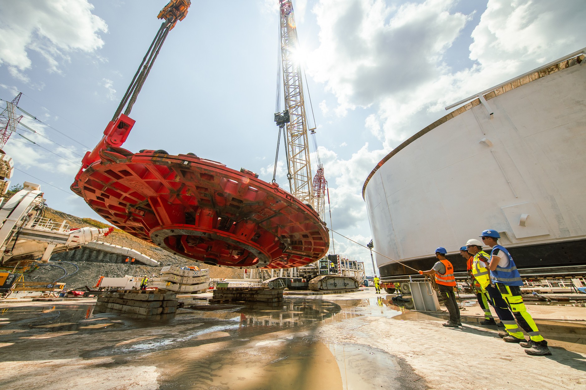 Maszyna TBM na placu budowy S19 Rzeszów Południe - Babica