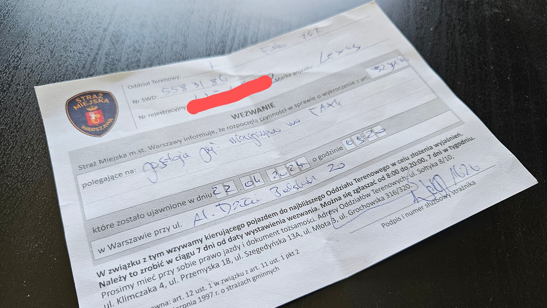 Na reakcję na takie wezwanie mamy siedem dni
