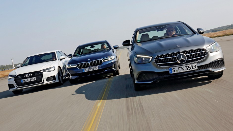 Porównanie limuzyn: Audi A6 55 TFSI quattro, BMW 540i xDrive oraz Mercedes E 450 4Matic