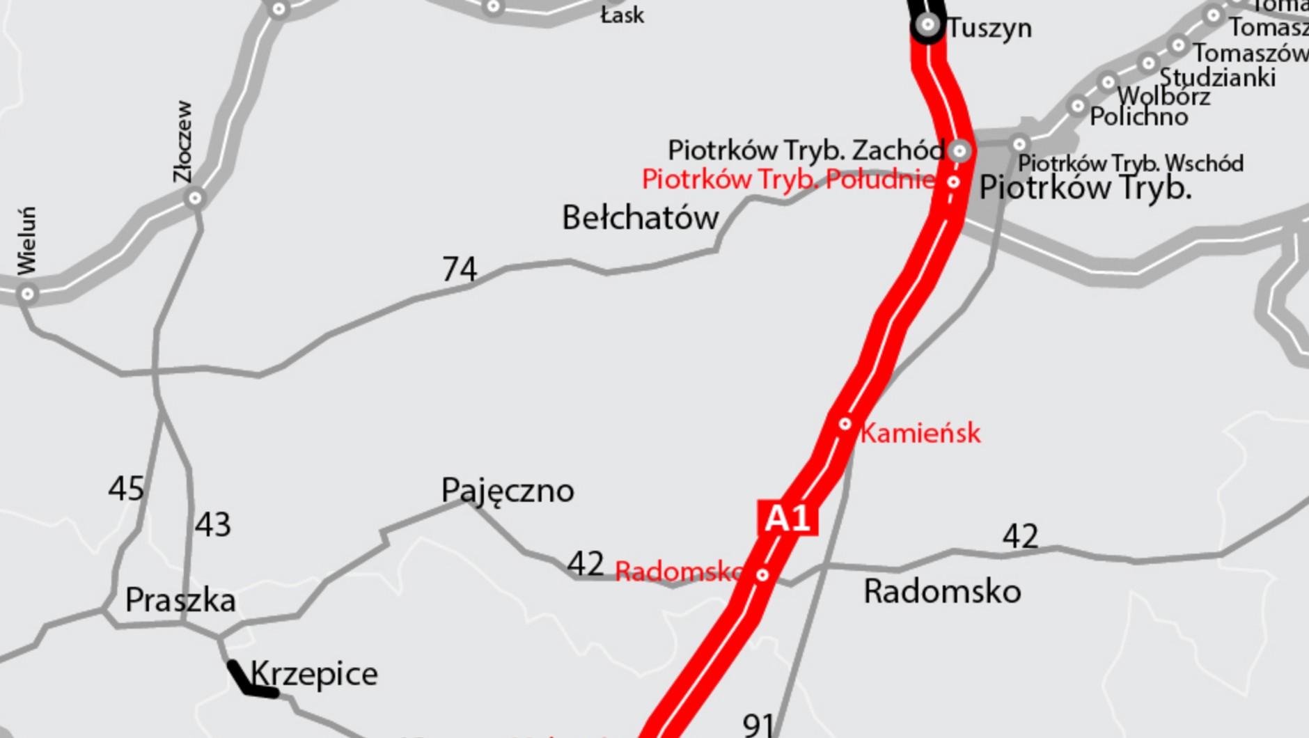 Budowa autostrady A1 od Tuszyna do Częstochowy