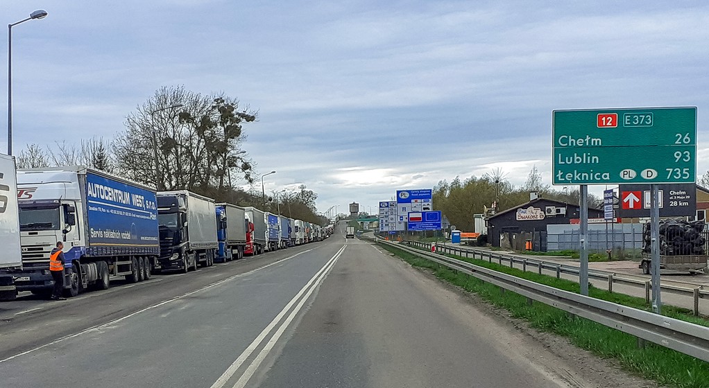 DK12 w Dorohusku, dojazd do przejścia granicznego