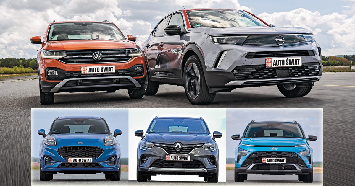 Ford Puma, Hyundai Bayon, Opel Mokka, Renault Captur i Volkswagen T-Cross - Auto Świat Poleca