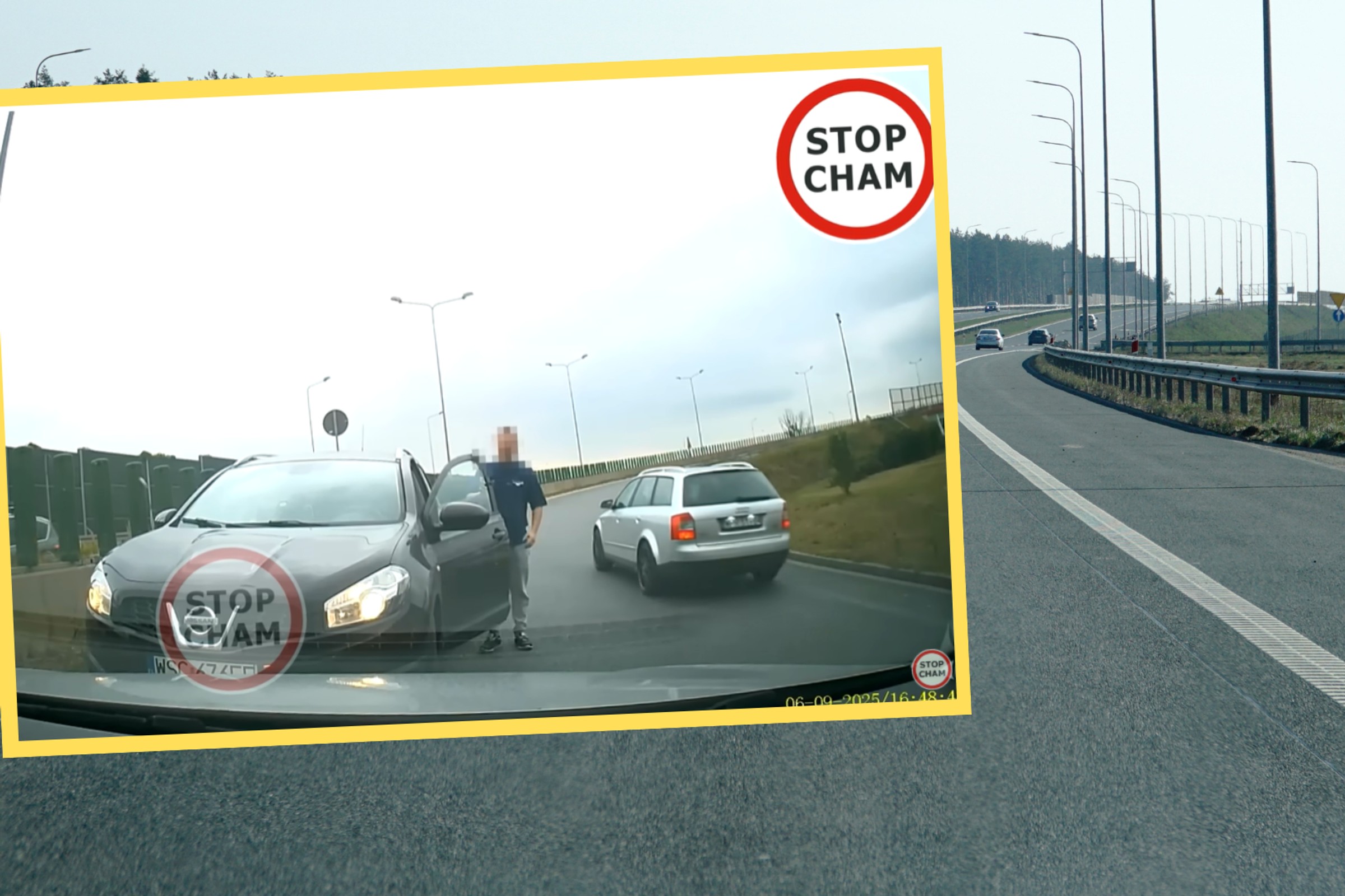 Niebezpieczne sceny na autostradzie A2. "Szeryf" wszystko zarejestrował