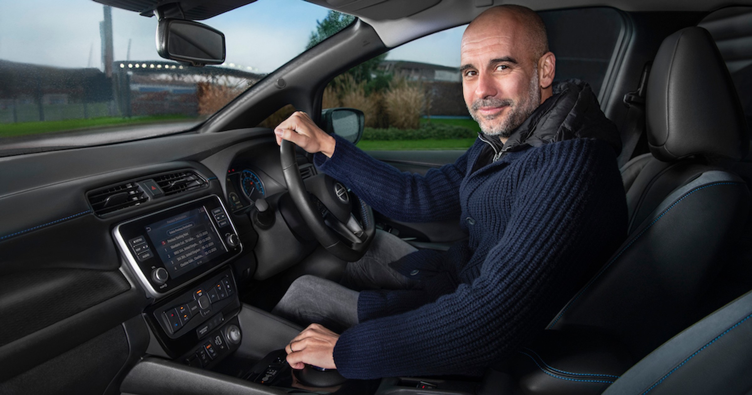 Pep Guardiola i Nissan Leaf