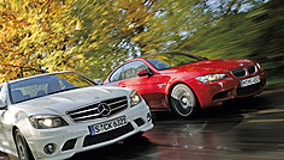 Mercedes C63 AMG kontra BMW M3 - Gaz do dechy!