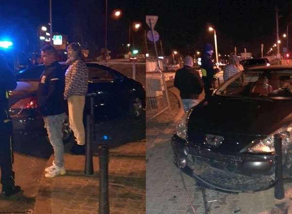 Pijany mężczyzna dał lekcję jazdy pijanej koleżance. "Ich auto skosiło przydrożne słupki"