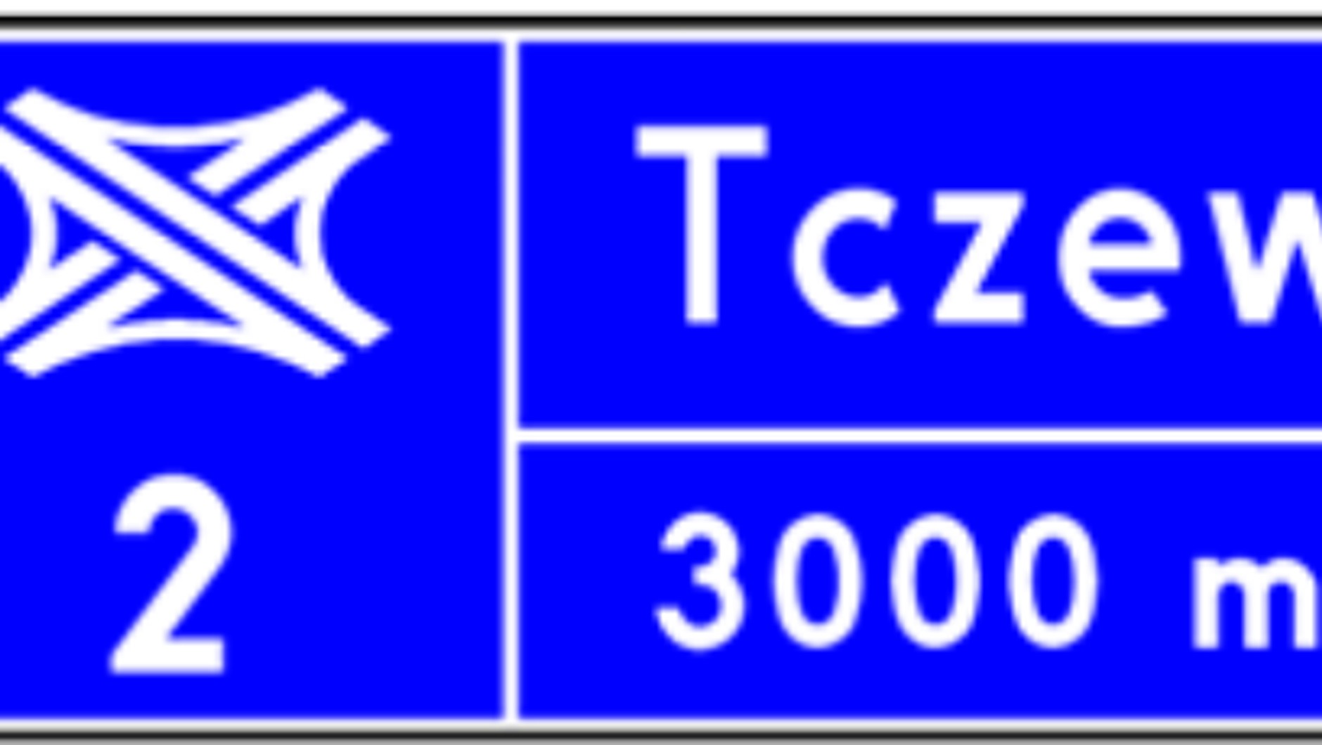 Znak E-20 na autostradzie