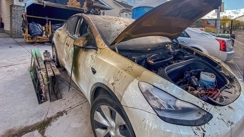 Pożar auta elektrycznego