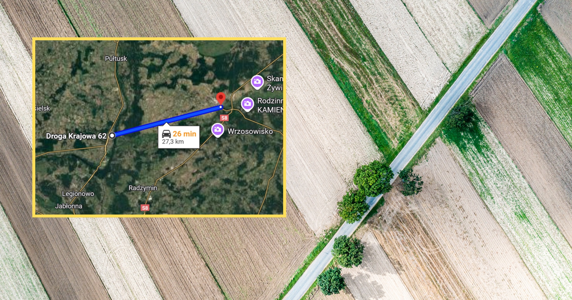 Najdłuższy prosty odcinek drogi bez zakrętów w Polsce znajduje się w woj. mazowieckim