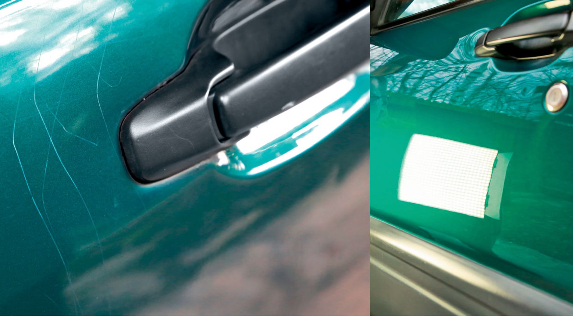 Efekt polerowania lakieru – rysy, nawet te wyglądające na głębokie, znikły