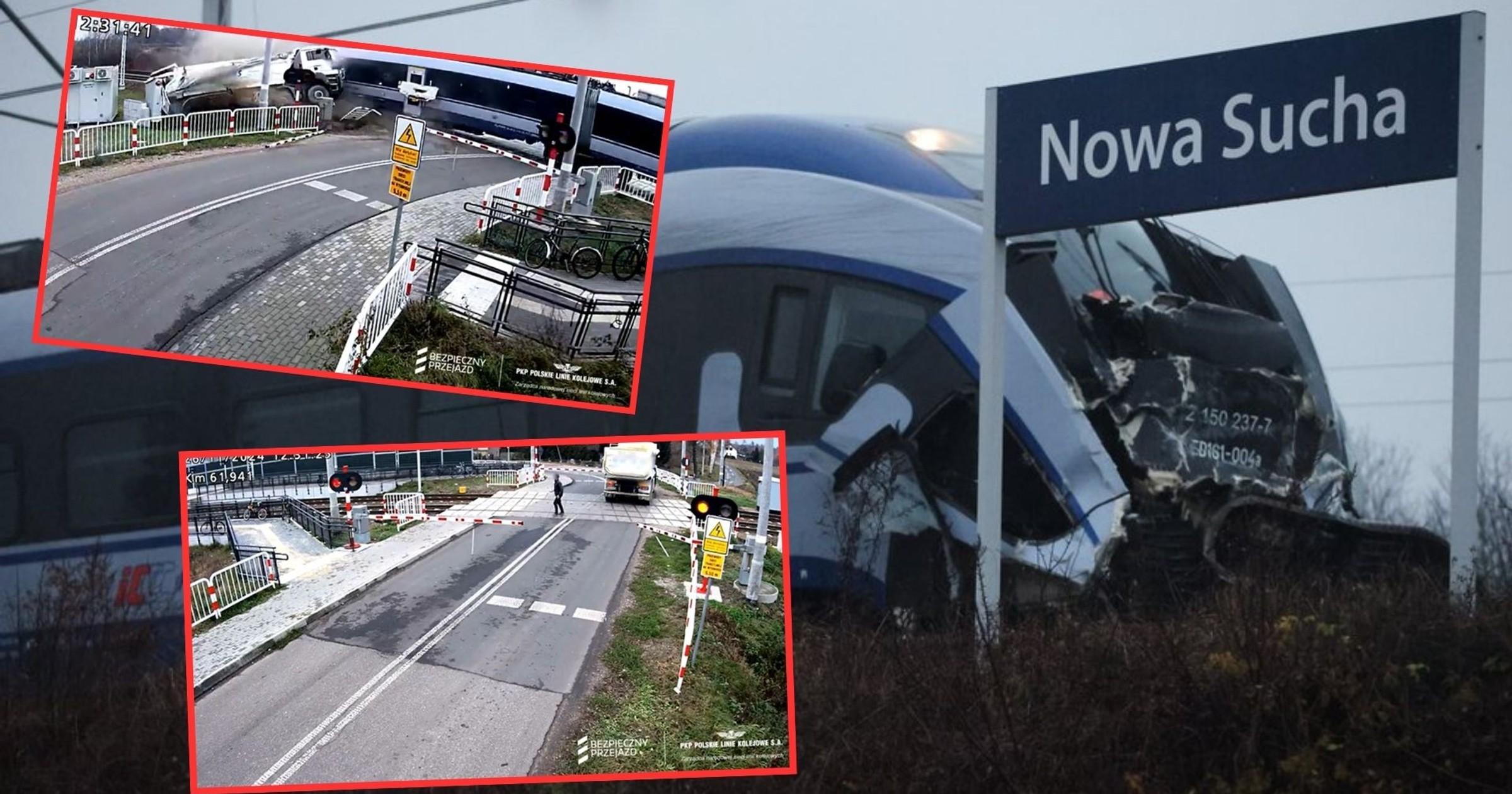 Wypadek na przejeździe w Nowej Suchej. Do sieci trafiło nagranie