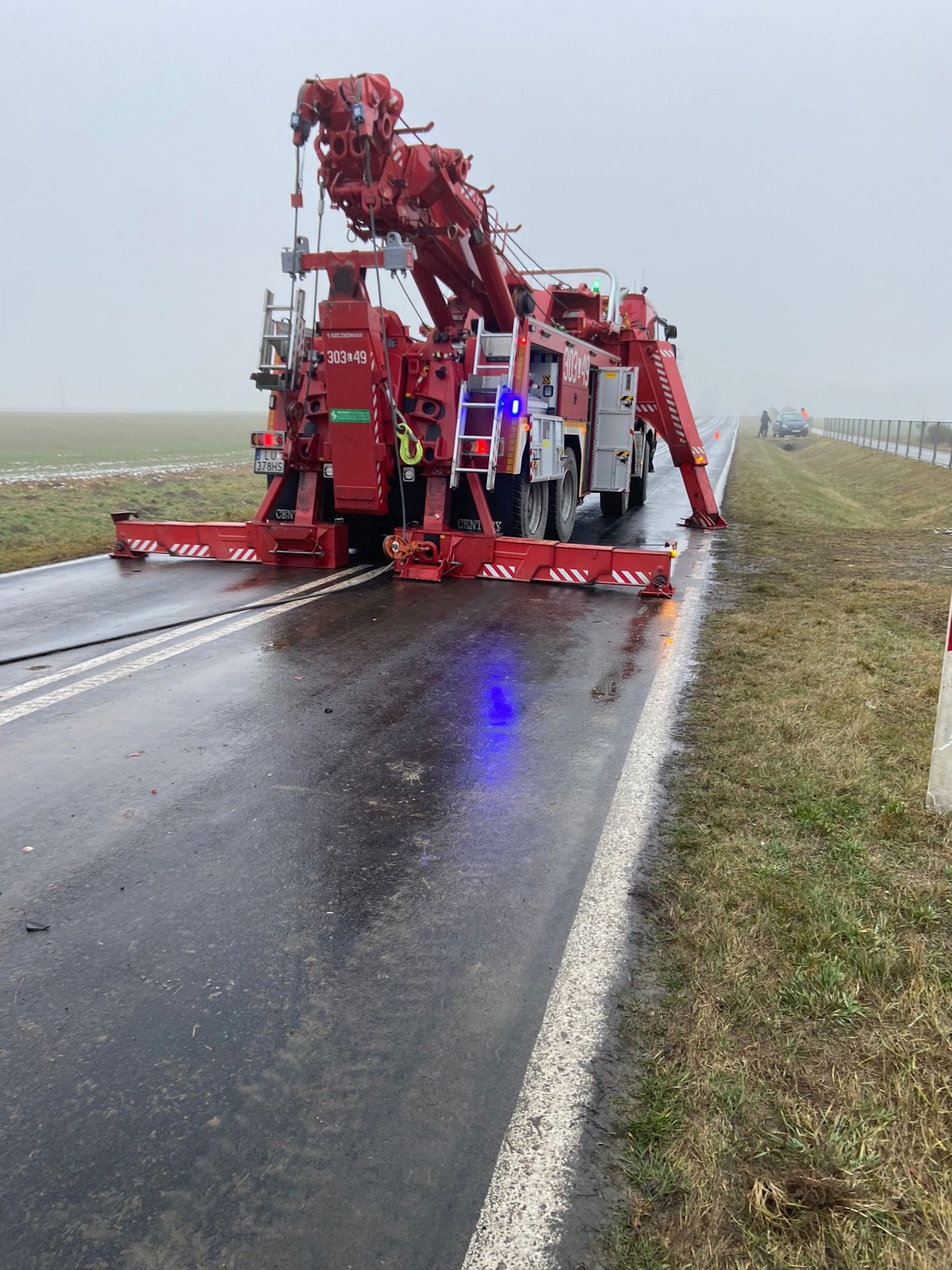 Wypadek samochodu pożarniczego PSP