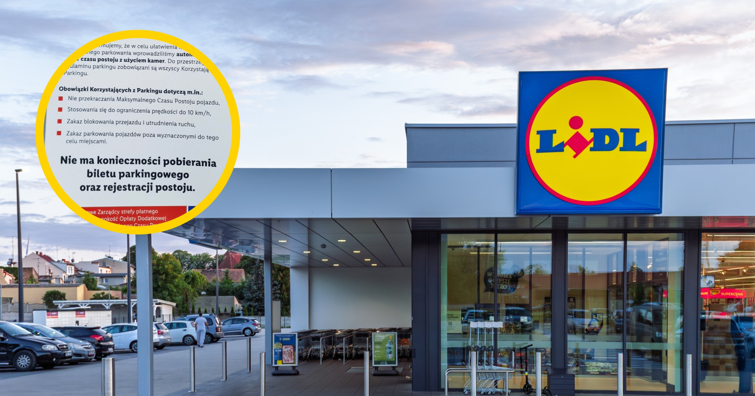 Parking przed sklepem Lidl - zdjęcie ilustracyjne