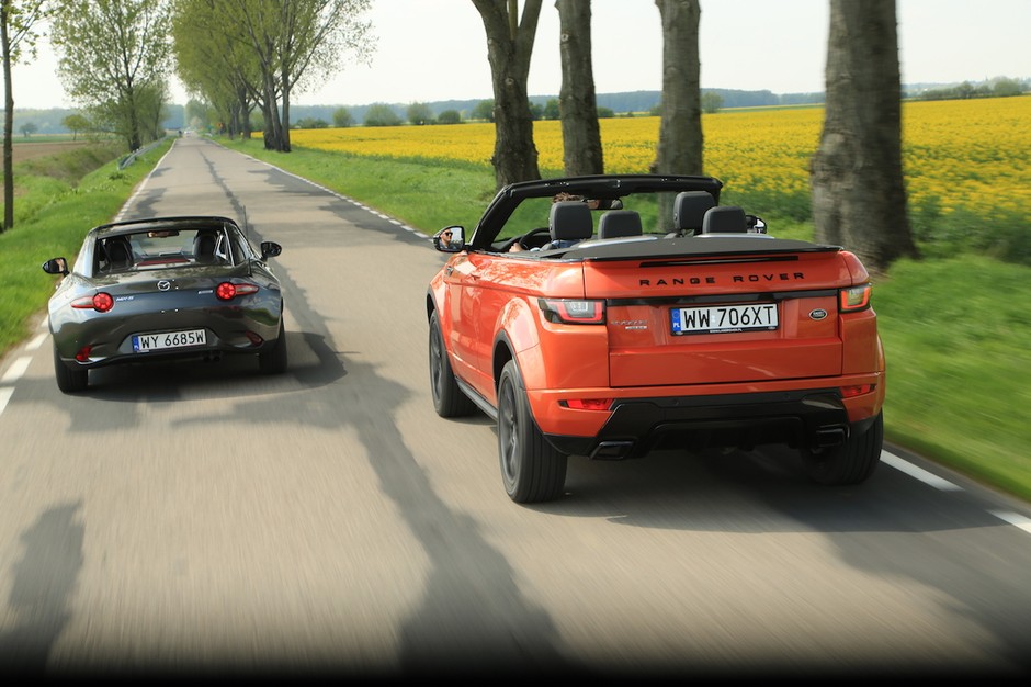 Mazda MX-5 RF i Range Rover Evoque Cabrio