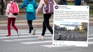 Pirat drogowy prawie przejechał dziecko na przejściu. Policja udostępniła nagranie