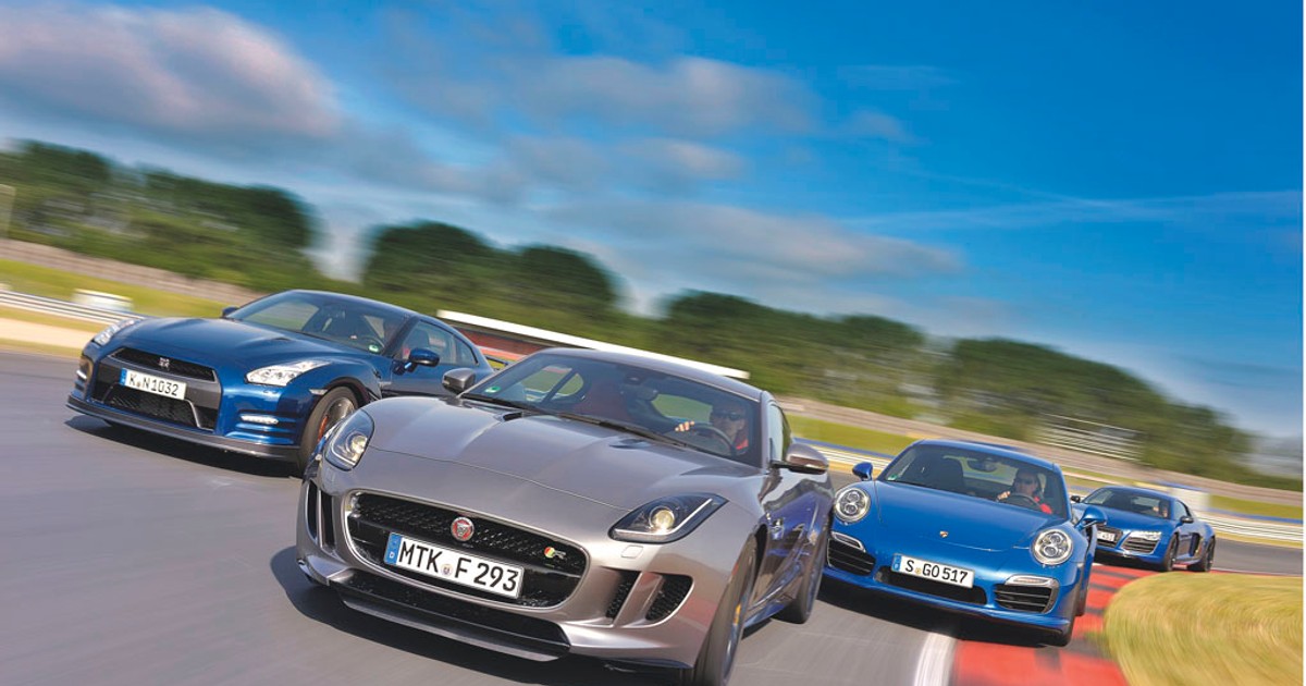 Porównanie: Audi R8 V10 Plus, Jaguar F-Type R, Nissan GT-R, Porsche 911 Turbo S