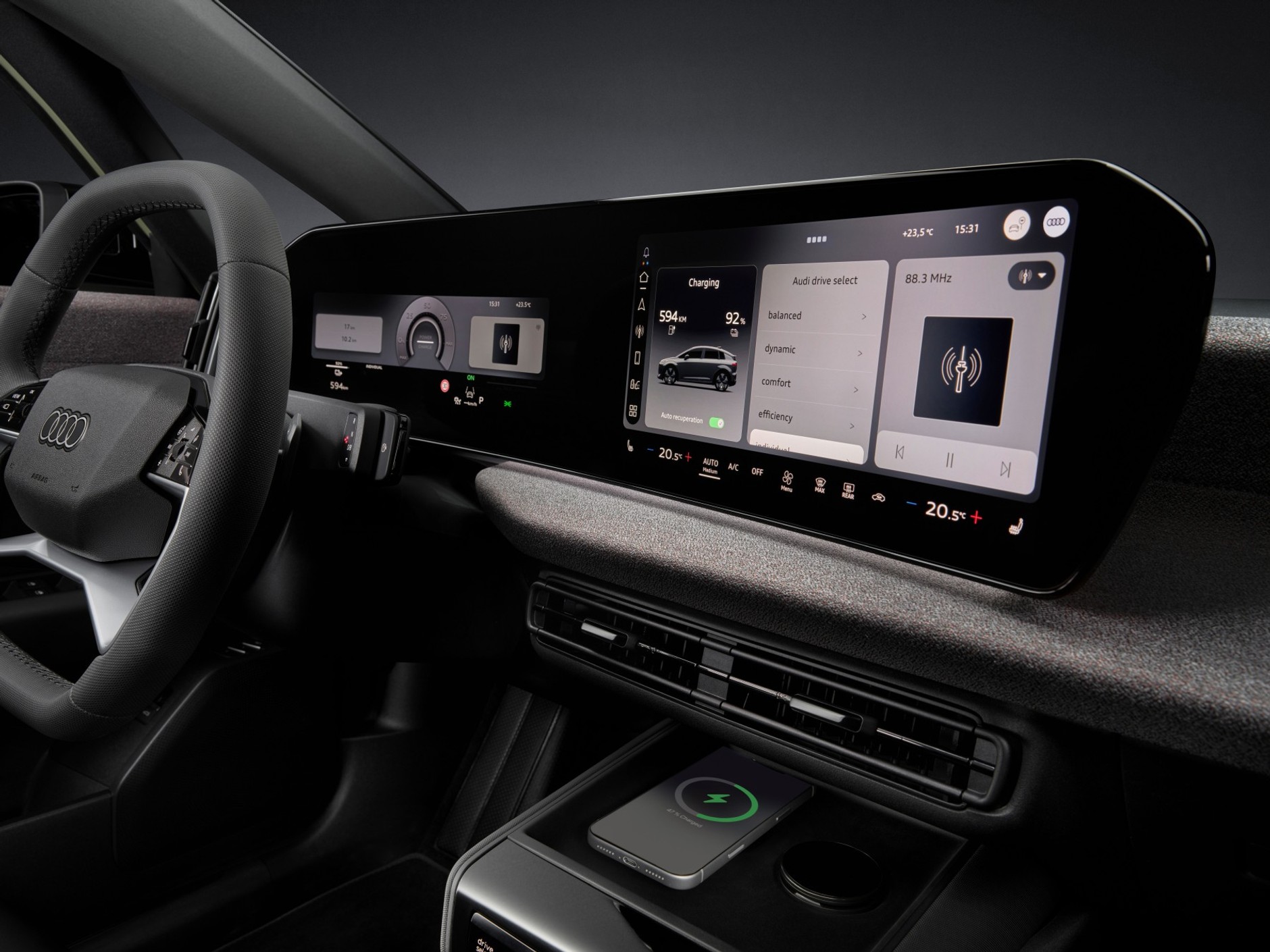 Ekrany w Audi A2 e-tron