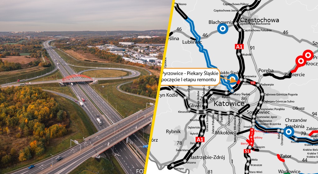 Autostrada A1 Pyrzowice - Piekary, rozpoczęcie remontu