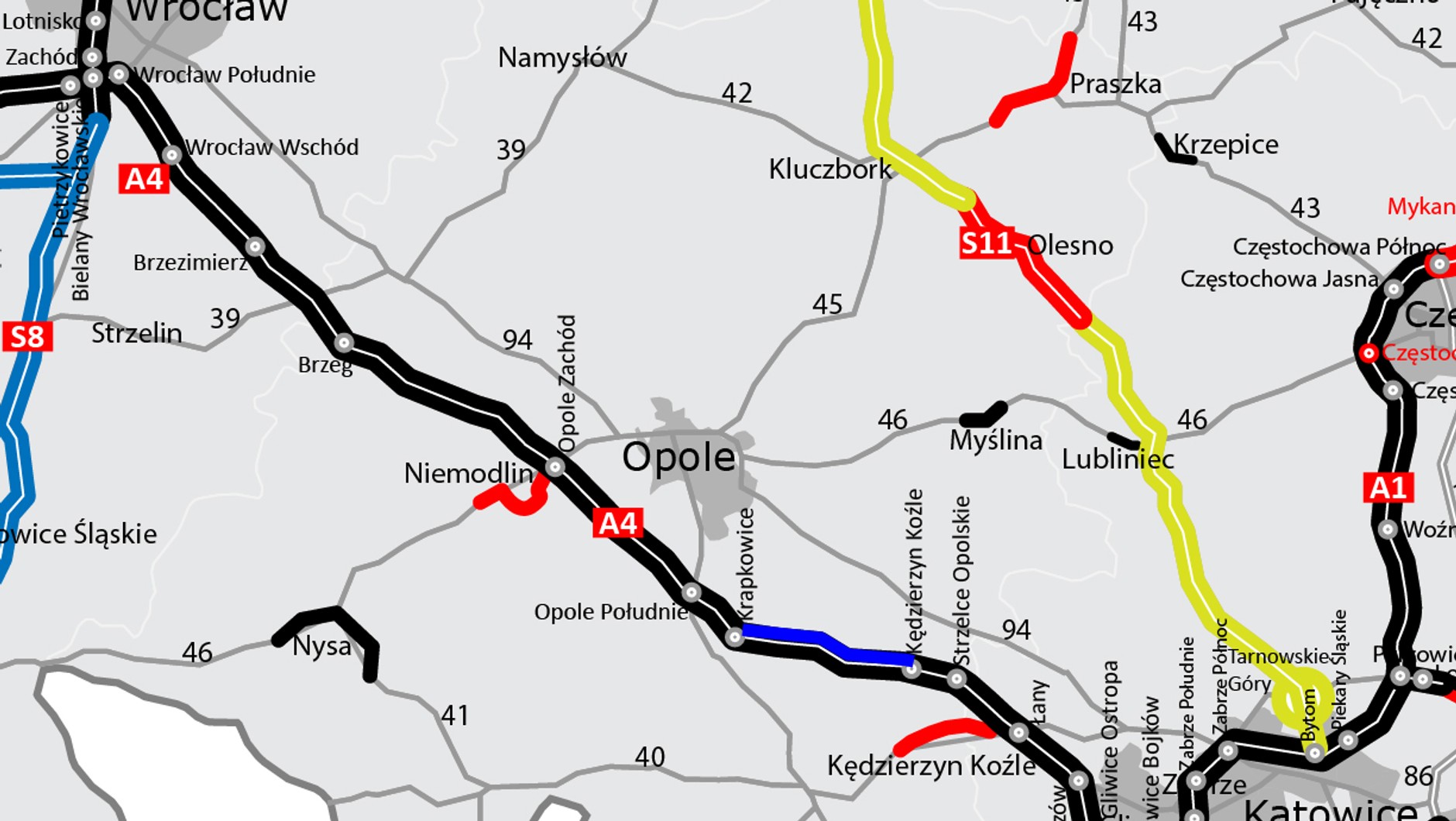 Remont A4 Krapkowice - Kędzierzyn-Koźle