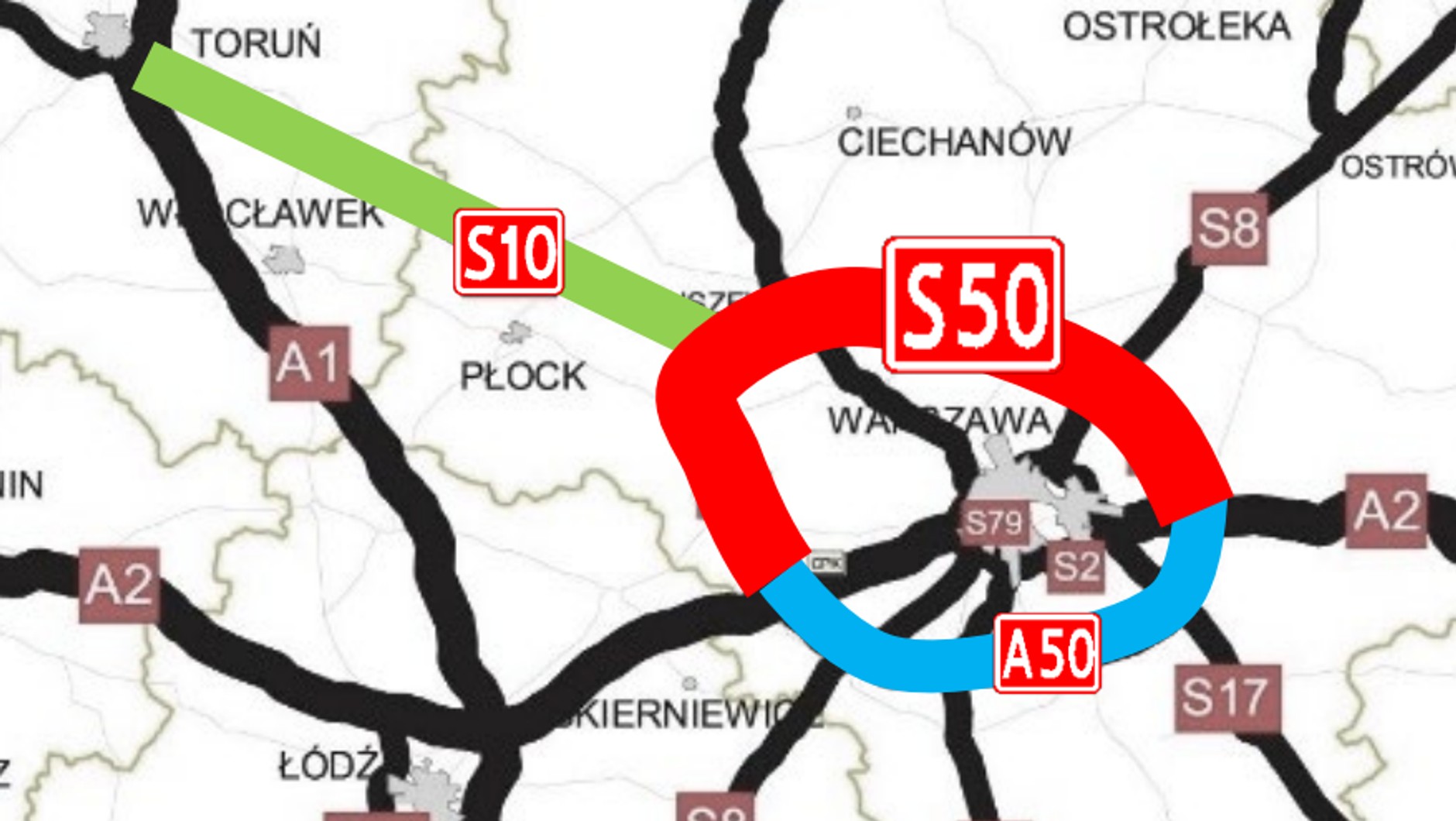 Droga A50 - rysunek poglądowy
