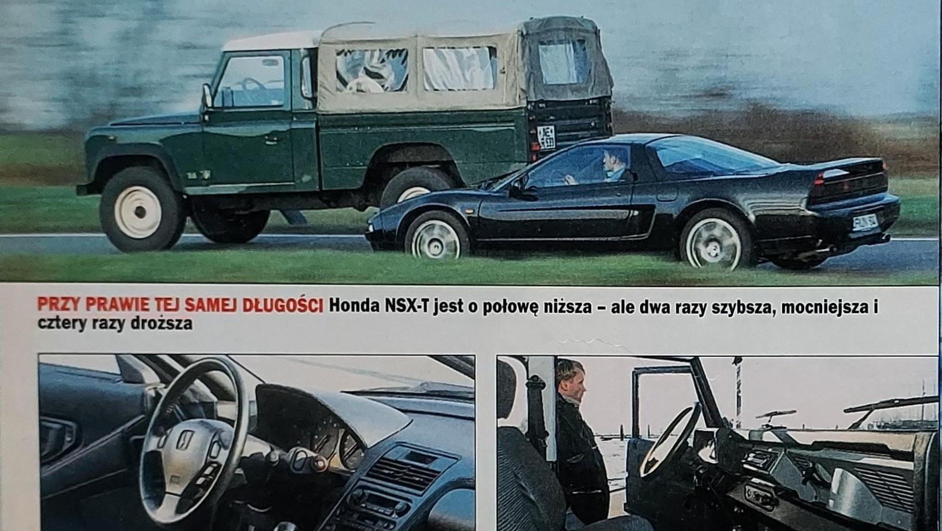 Honda NSX kontra Land Rover Defender