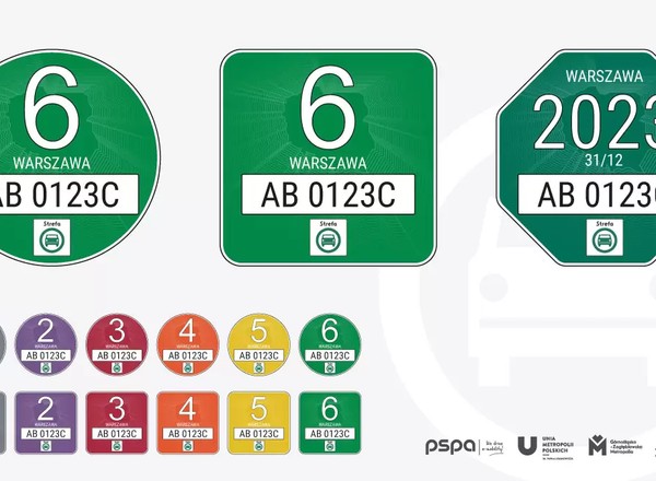 Są już pierwsze projekty wzoru uniwersalnych nalepek dla stref czystego transportu