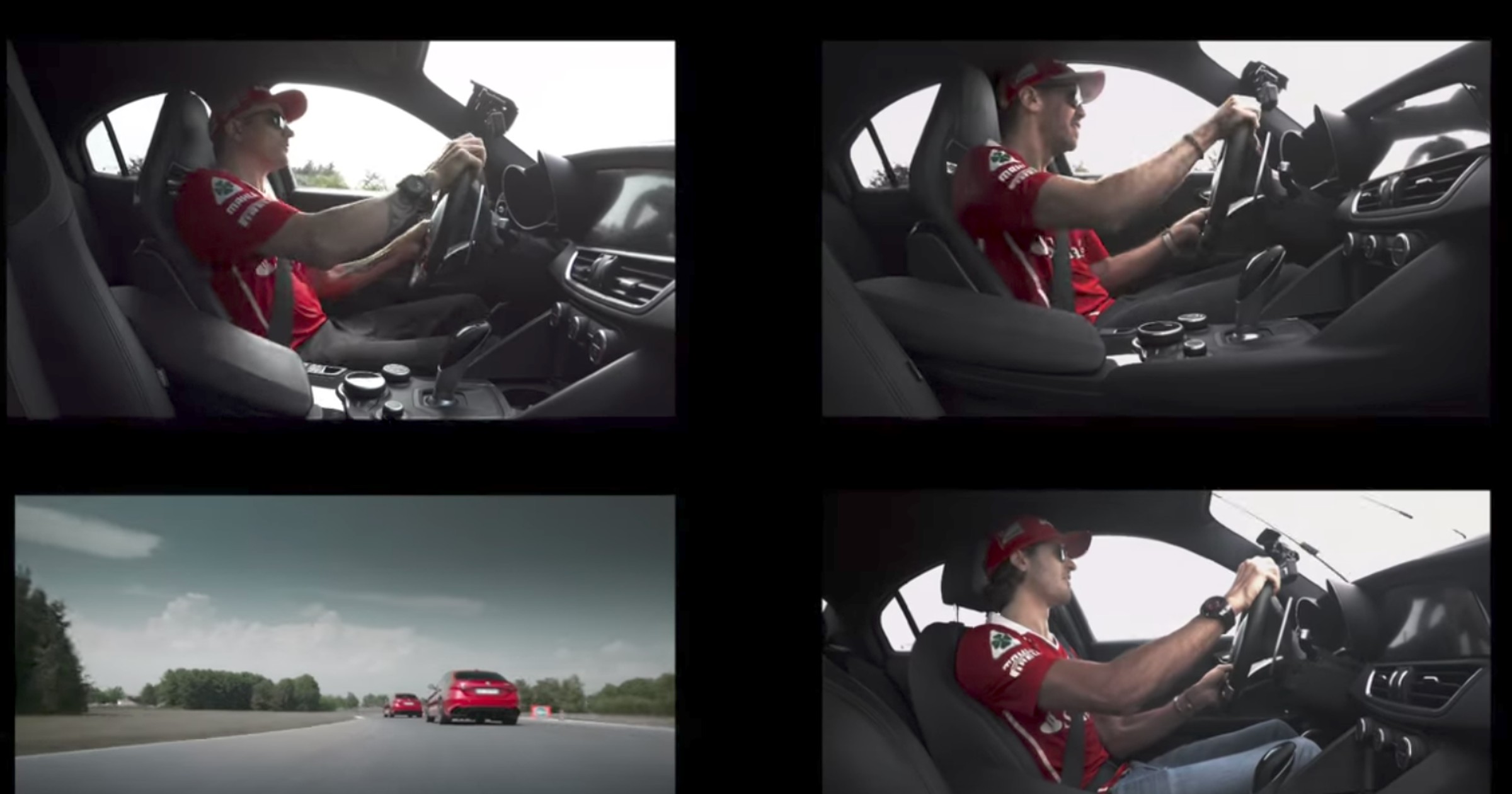 Kierowcy Scuderia Ferrari F1 testują Alfę Giulię Q