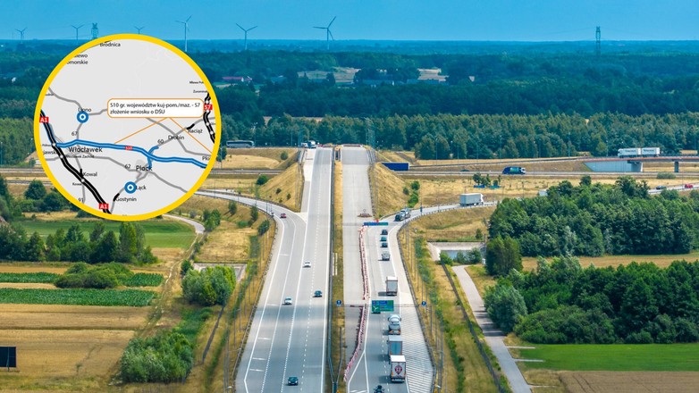 Droga S10 na Mazowszu - mapa