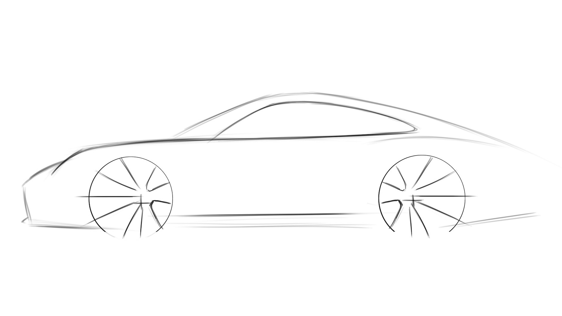 Rysowanie Porsche 911 – krok 2.