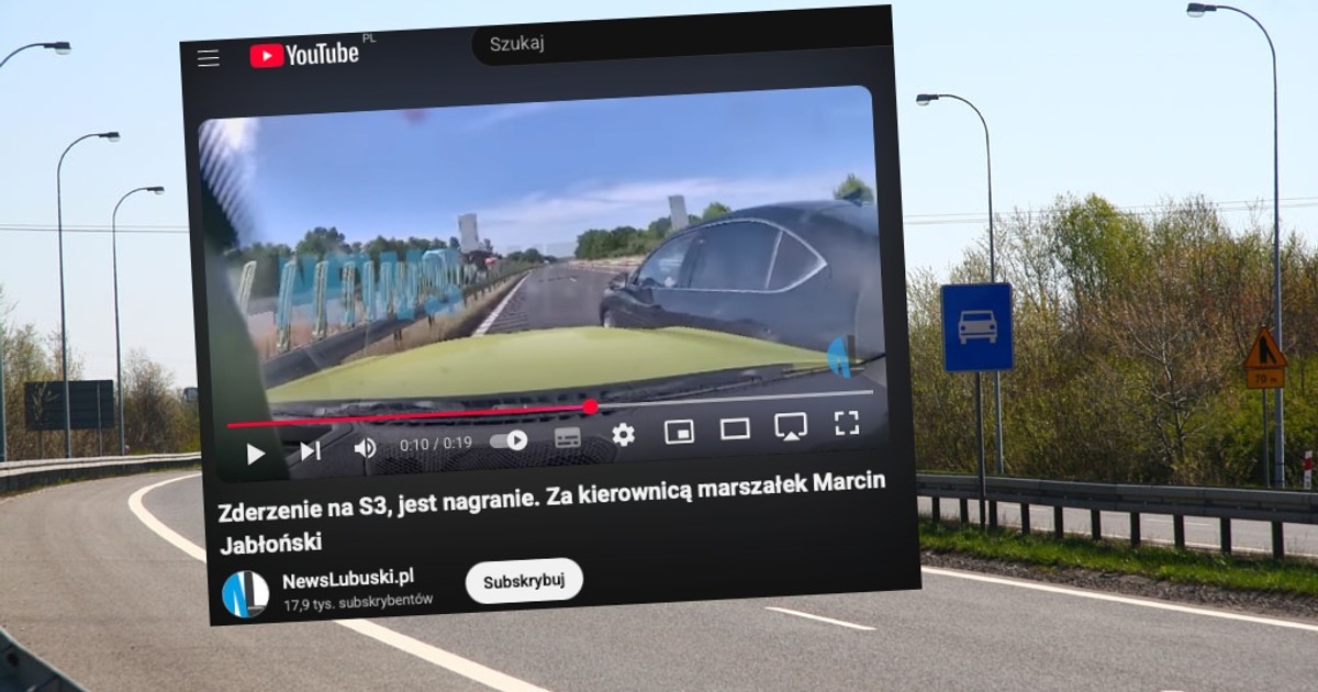 Marszałek woj. lubuskiego spowodował kolizję - jest nagranie ze zdarzenia