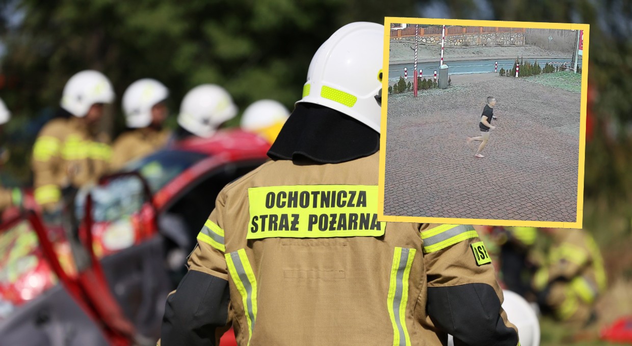 Zawyła syrena, ale pojawił się problem. Strażak wybiegł w samej bieliźnie [WIDEO]