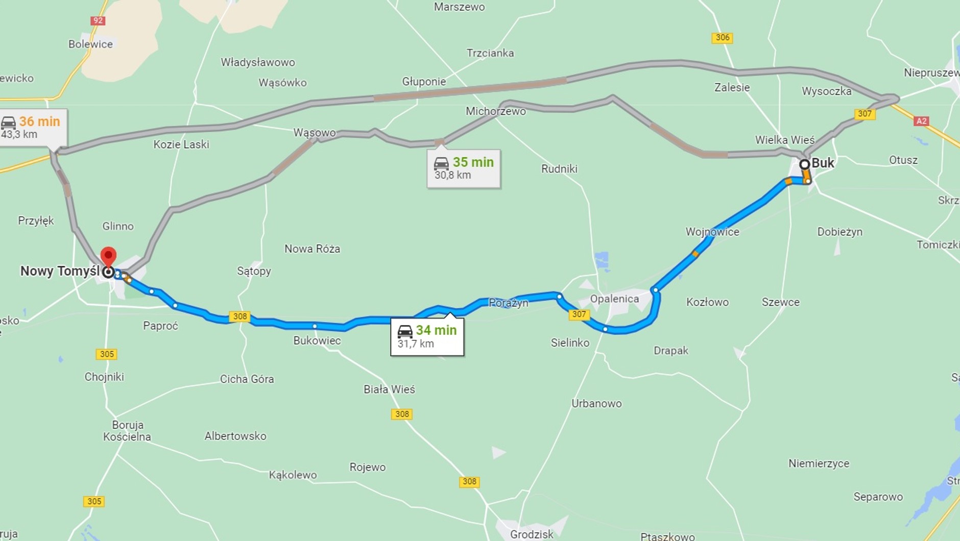 "Plama" oleju rozciągała się na ponad 30 km dróg