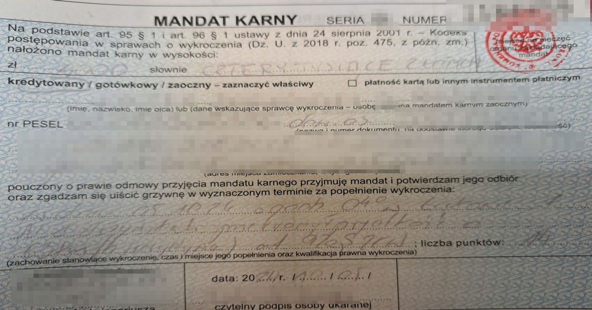  Policjanci złapali go na ul. Kaczyńskich. Dostał 4 tys. zł mandatu