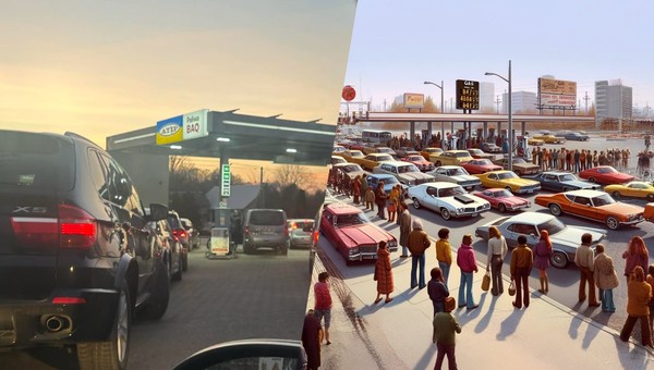 Na razie na europejskich stacjach kolejki pojawiają się tylko dlatego, że kierowcy próbują zatankować przed podwyżkami. W latach 70. w USA i w Europie Zachodniej bywało gorzej