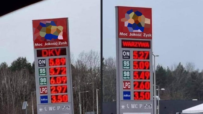 Ceny paliw na prywatnej stacji benzynowej