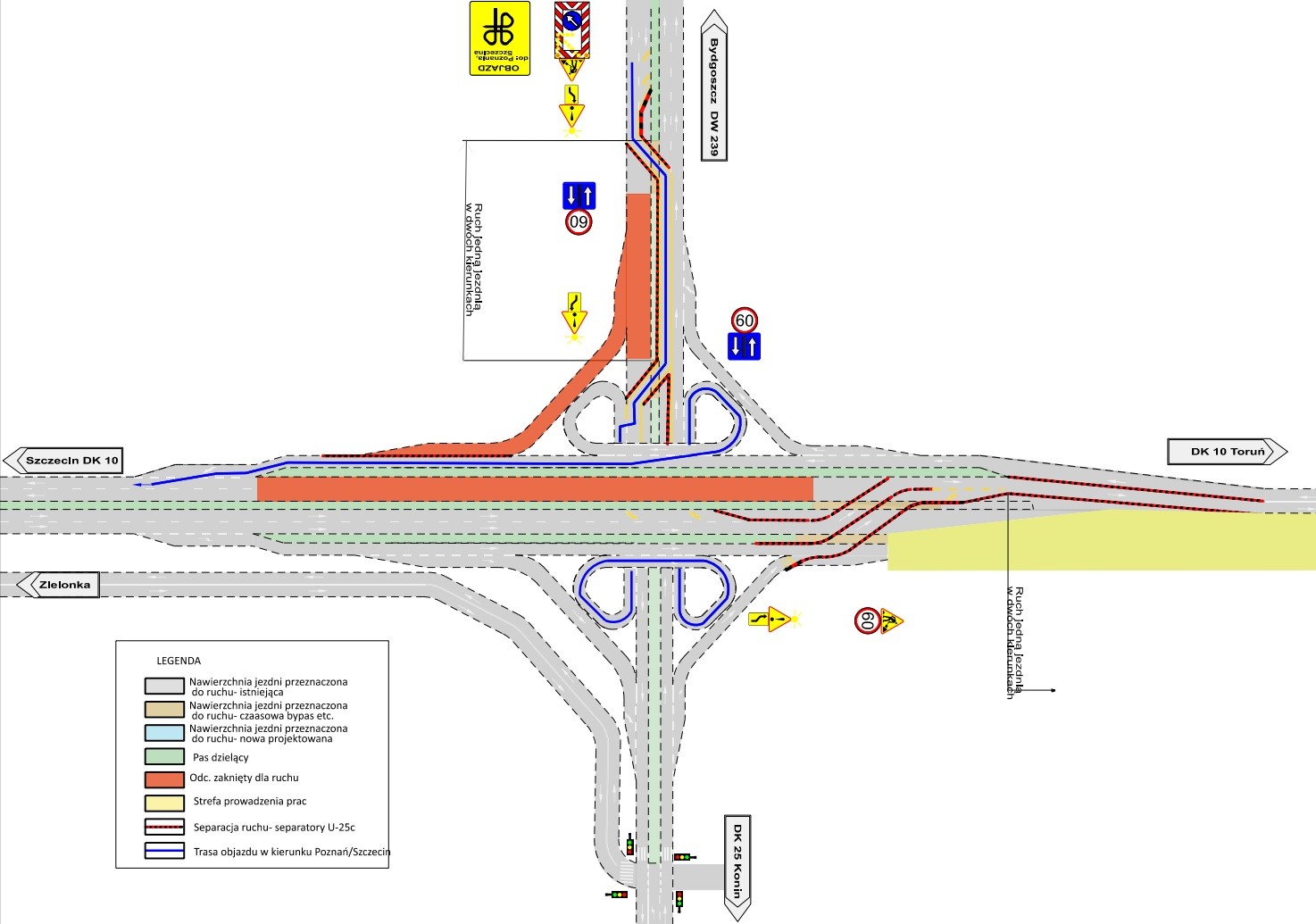 Zmiana organizacji ruchu na węźle Bydgoszcz Południe od 4 czerwca 2025 r.