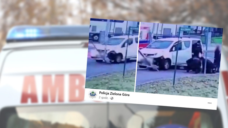 Policjanci z kierowcami uratowali życie kobiecie (fot. screen facebook.com/PolicjaZielonaGora)