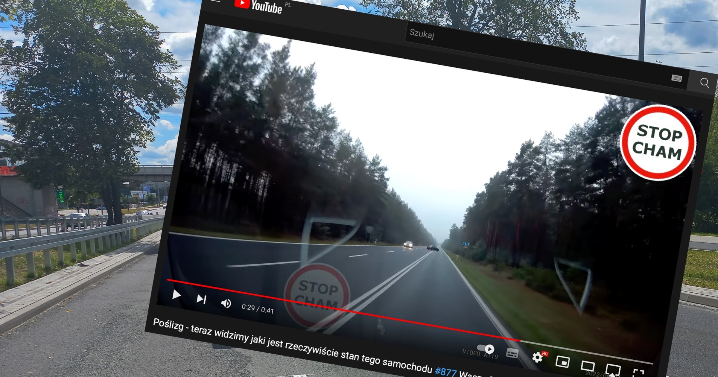 Auto wpadło w poślizg - kierowcy udało się opanować całą sytuację