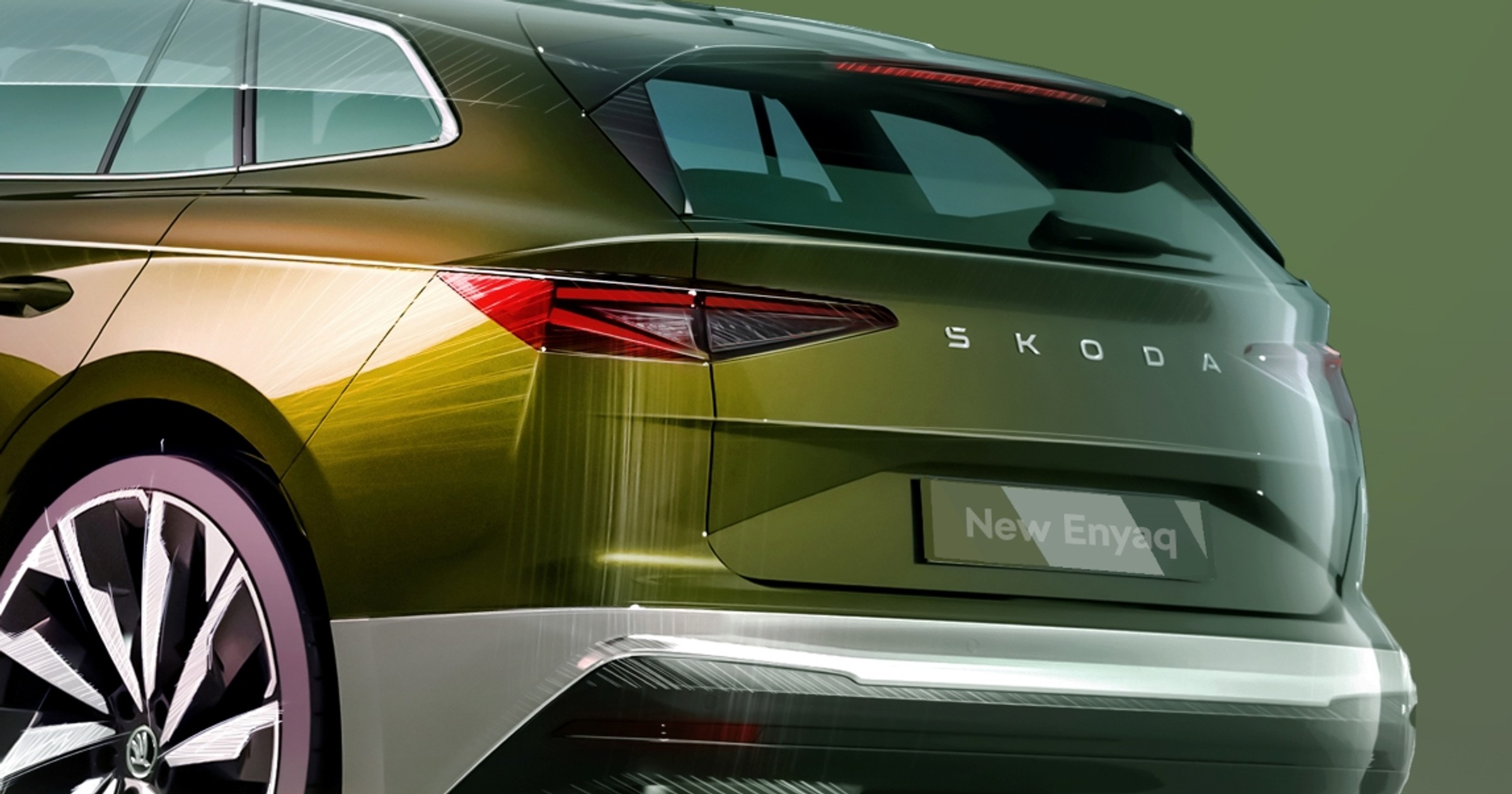 Skoda Enyaq po liftingu - szkic