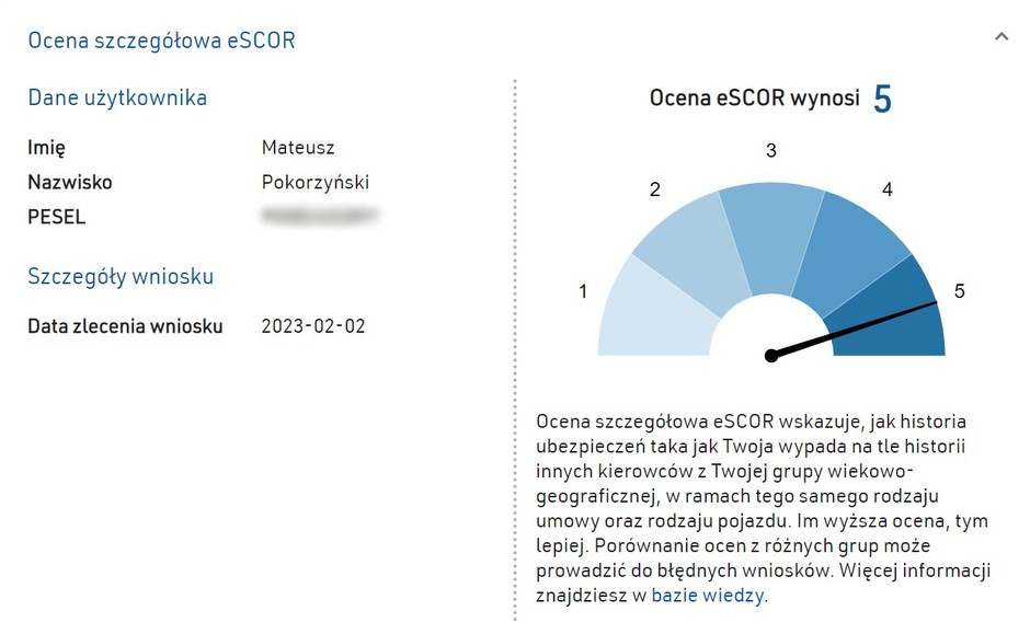 Zrzut ekranu eSCOR