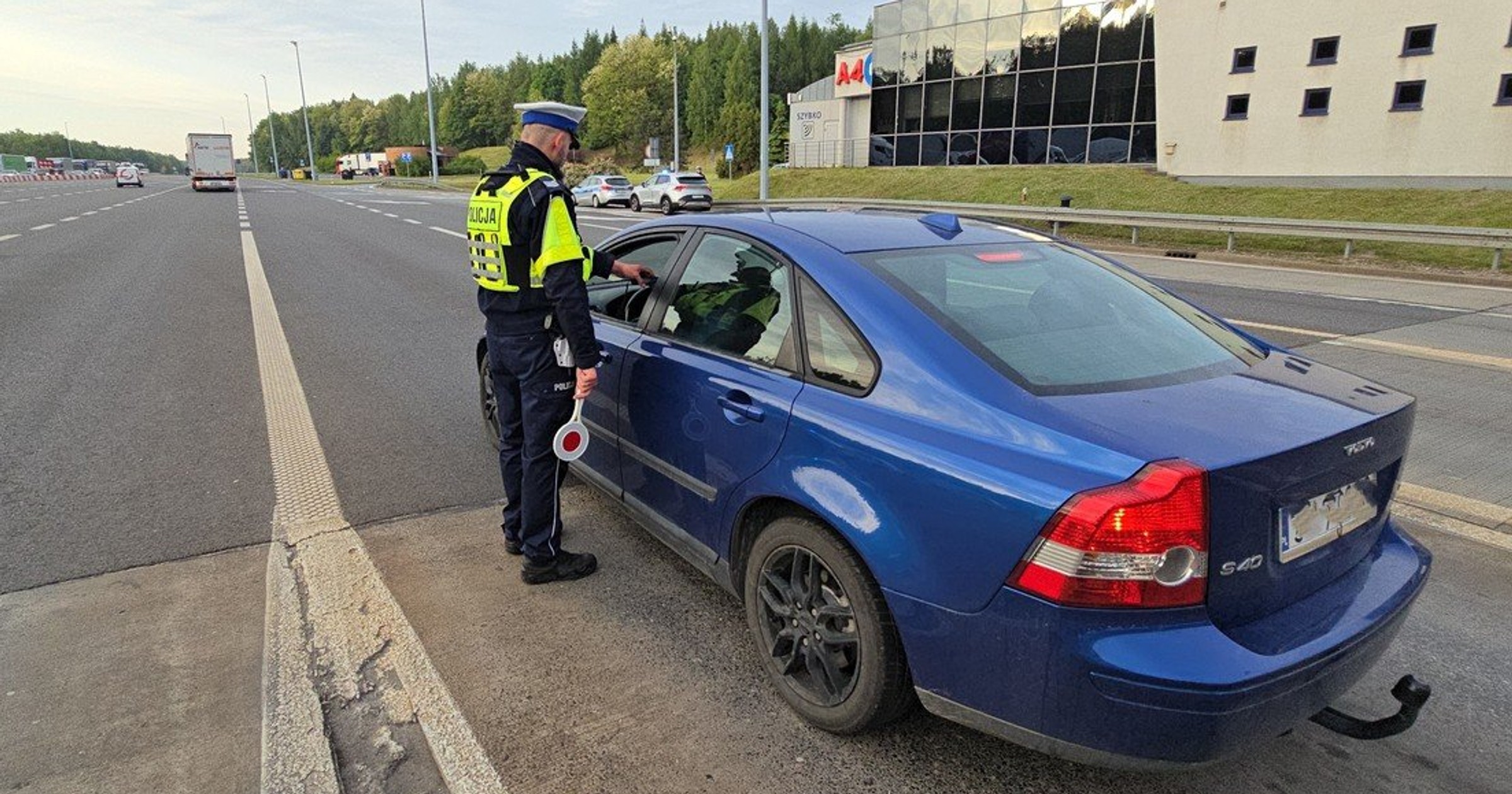 Kontrola trzeźwości na autostradzie A4