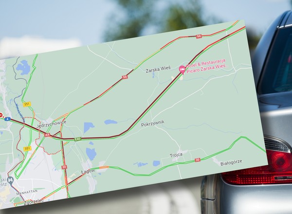 Ogromne korki na autostradzie A4. Część kierowców objeżdża go... przez Czechy