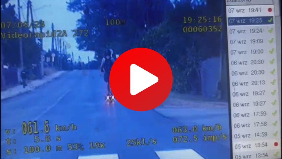 Policjanci zatrzymali go, bo przekroczył prędkość. Pędził hulajnogą elektryczną