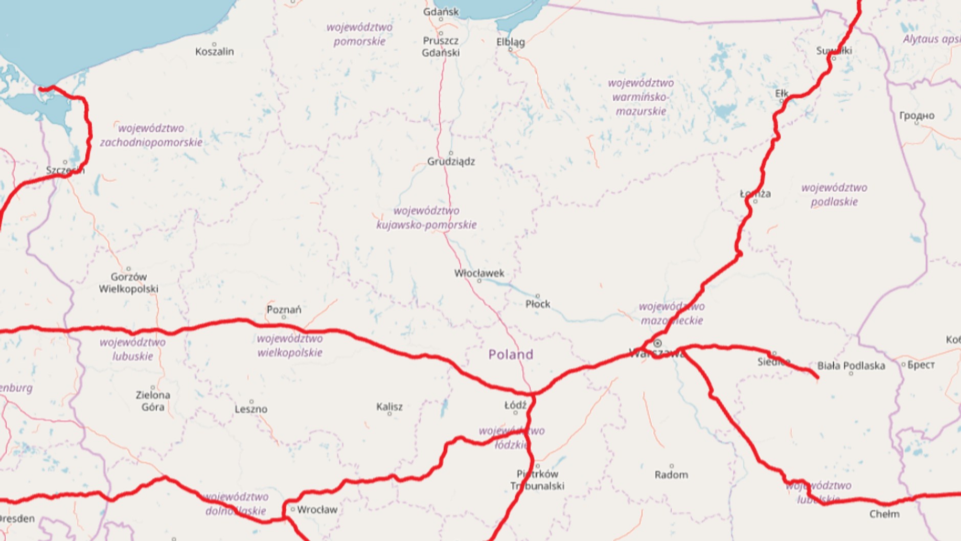 Korytarz - Morze Bałtyckie - Morze Północne