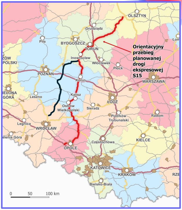 Proponowany przebieg drogi ekspresowej S15
