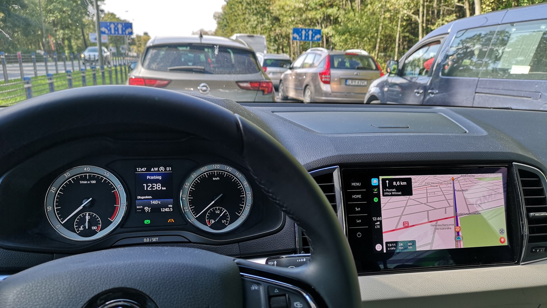 Skoda Karoq - w teście częściej korzystaliśmy z nawigacji w trybie CarPlay niż z fabrycznej