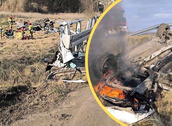 Uciekając przed policją, wyrzucił czarną torbę. Prawie spłonął żywcem